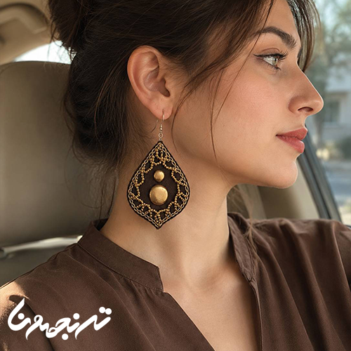 گوشواره نمدی قهوه ای2