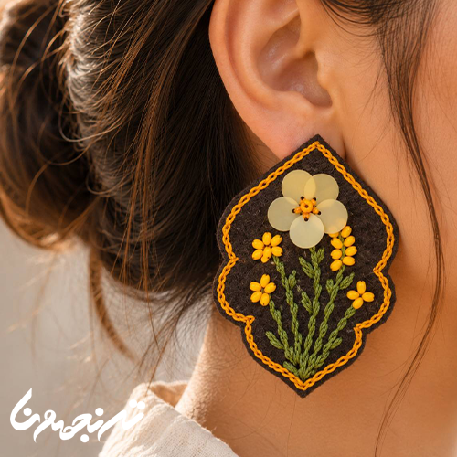 گوشواره نمدی گل گلی